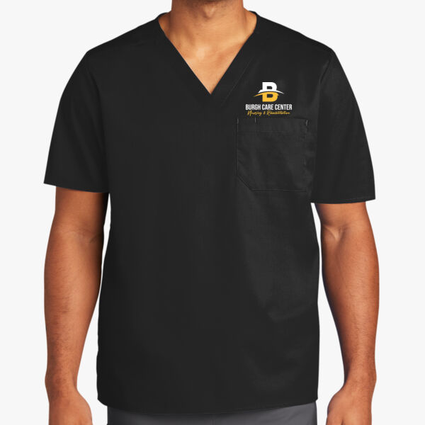 Unisex WorkFlex Chest Pocket V Neck Top Thumbnail